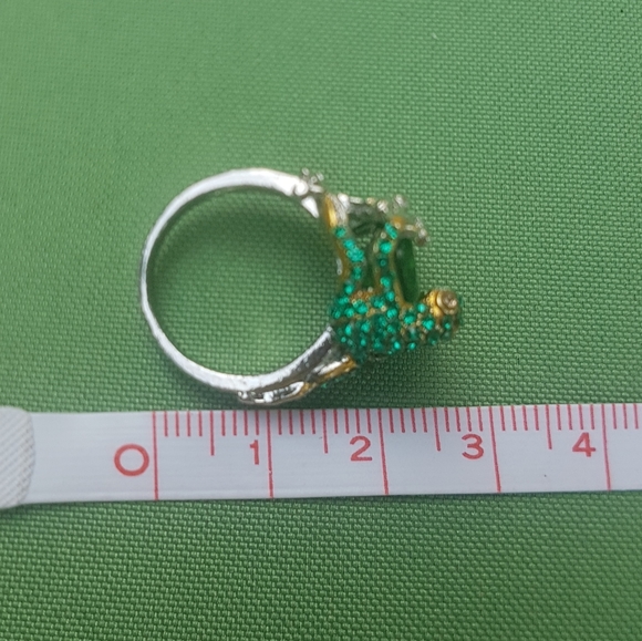 🐸💍 Frog Gem Silver Cocktail Ring - Picture 7 of 8